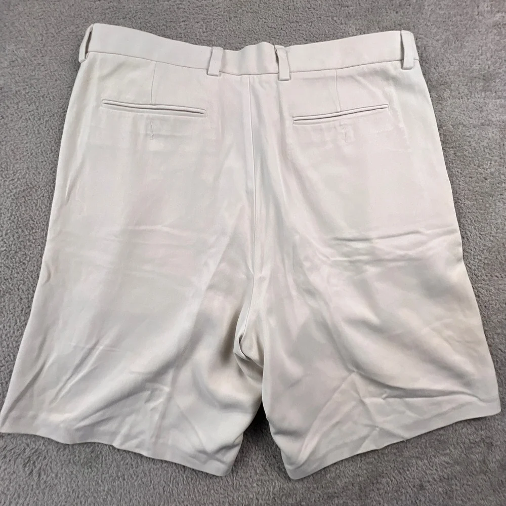 Tommy Bahama Silk Shorts Mens‎ 36 White Relax Flat Front Tropical Beach Casual